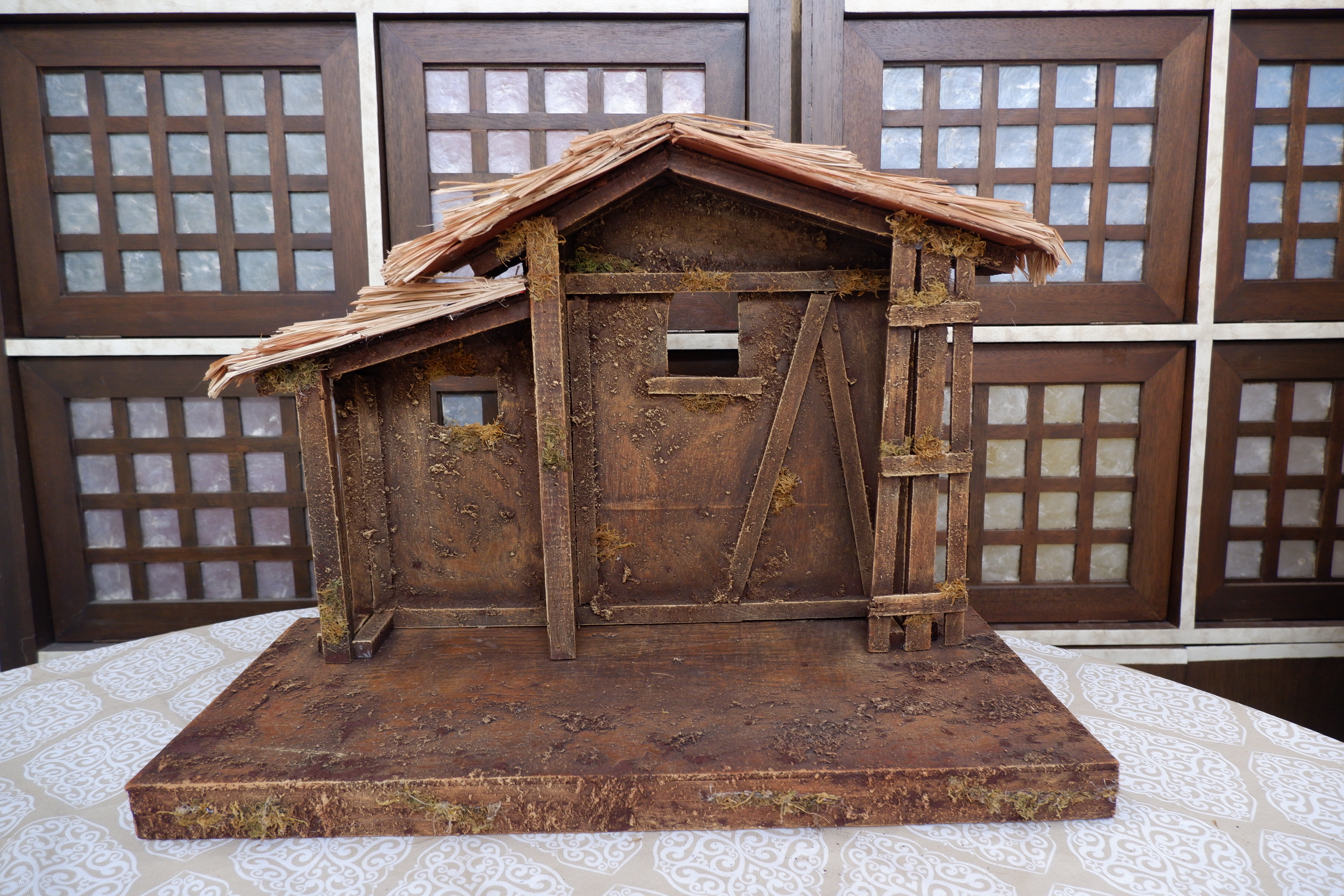 Wooden Nativity Set House for Nativity Set, Bahay Kubo Style