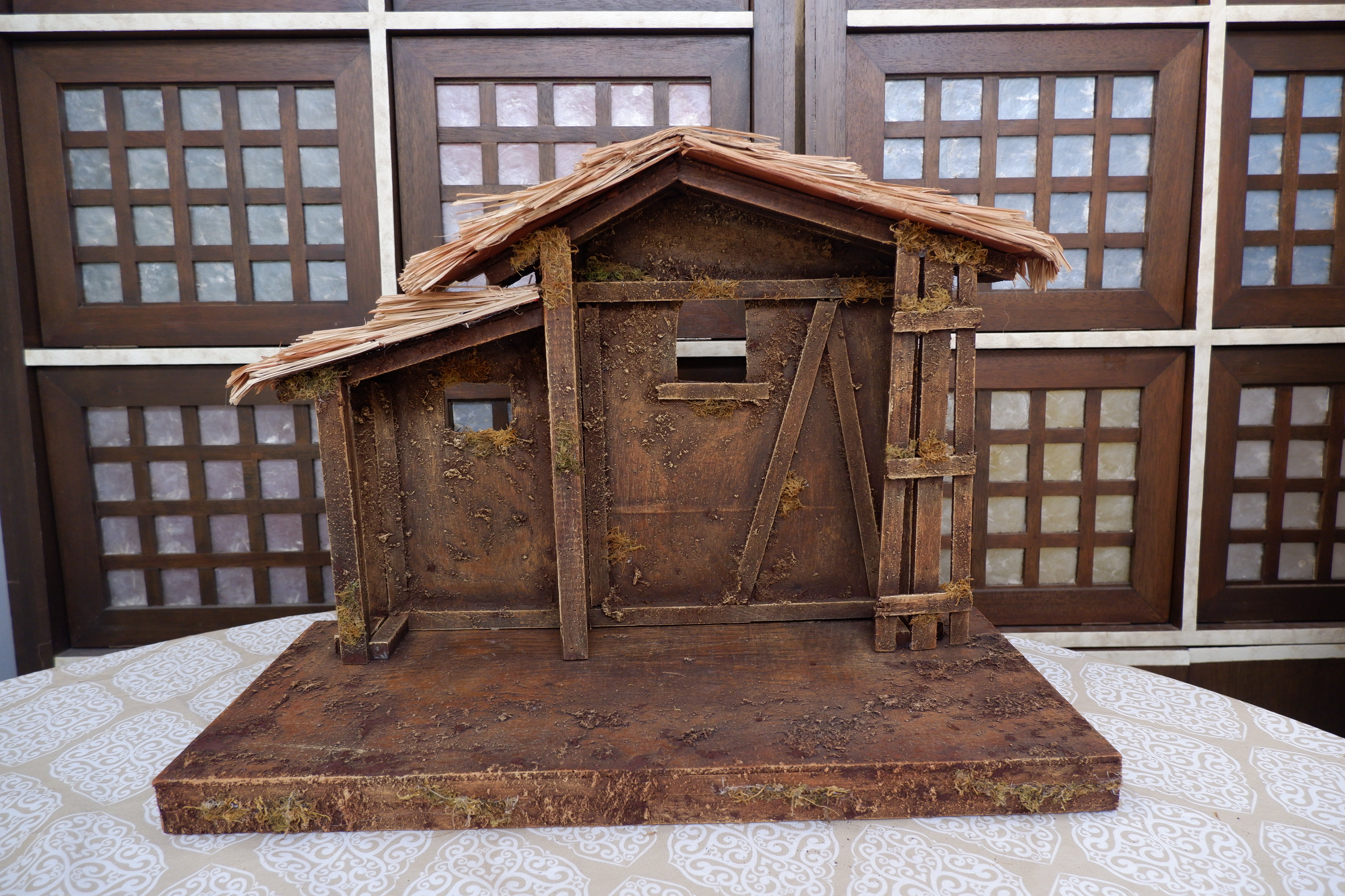 Wooden Nativity Set House for Nativity Set, Bahay Kubo Style