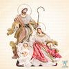 9" Eduardo Holy Family on Base, Beige Brocade (with gift packaging)
