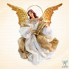 10" Elana Flying Angel with  Lyre, Beige Gold