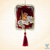 Evie Cherub Burgundy Gold Velvet Pillow Ornament