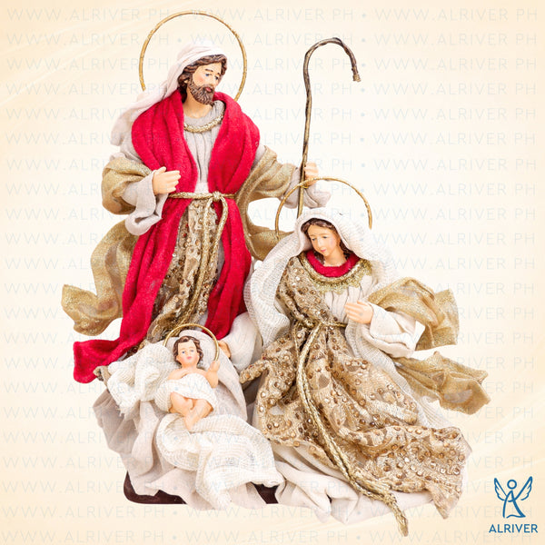 9" Fernando Holy Family on Base, Burgundy Gold (with gift packaging)