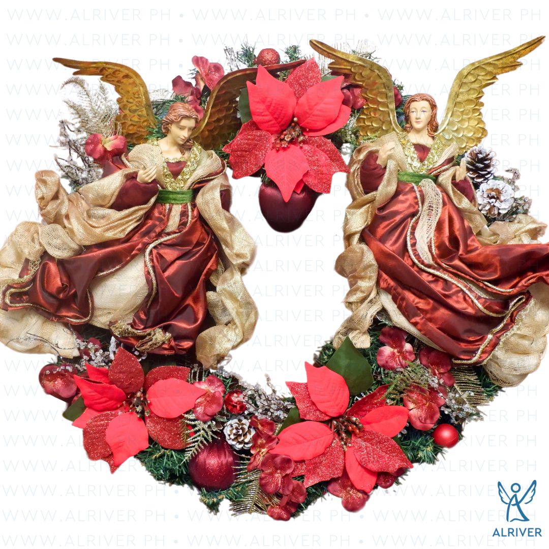 Fraline Floral Wreath with Angels (Medium 21