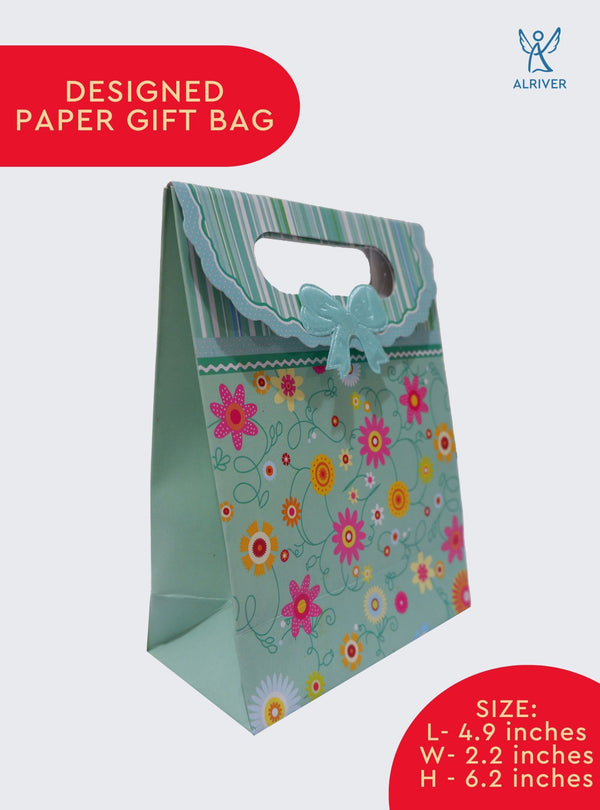FLORAL MINT GREEN | SMALL PAPER GIFT BAG