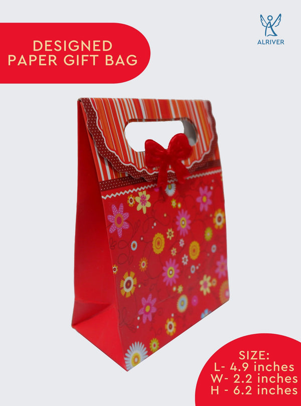 FLORAL RED | SMALL PAPER GIFT BAG