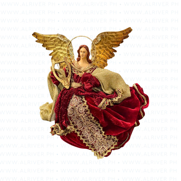 10" Andrea Flying Angel Burgundy with Lace