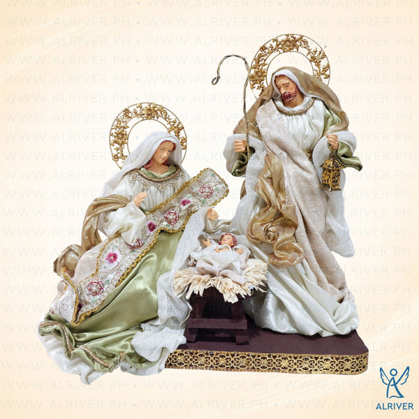 14" Giada Holy Family on Base, Green