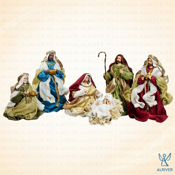 7" Gideon Nativity Set (set of 6), Multicolored (with gift packaging)