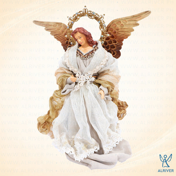 14" Greta Standing Angel, Beige Gold