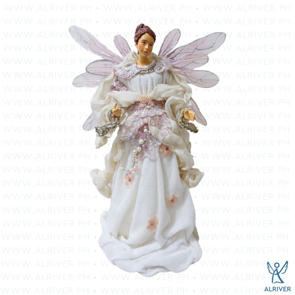 25" Haven Standing Fairy Angel, White Pink