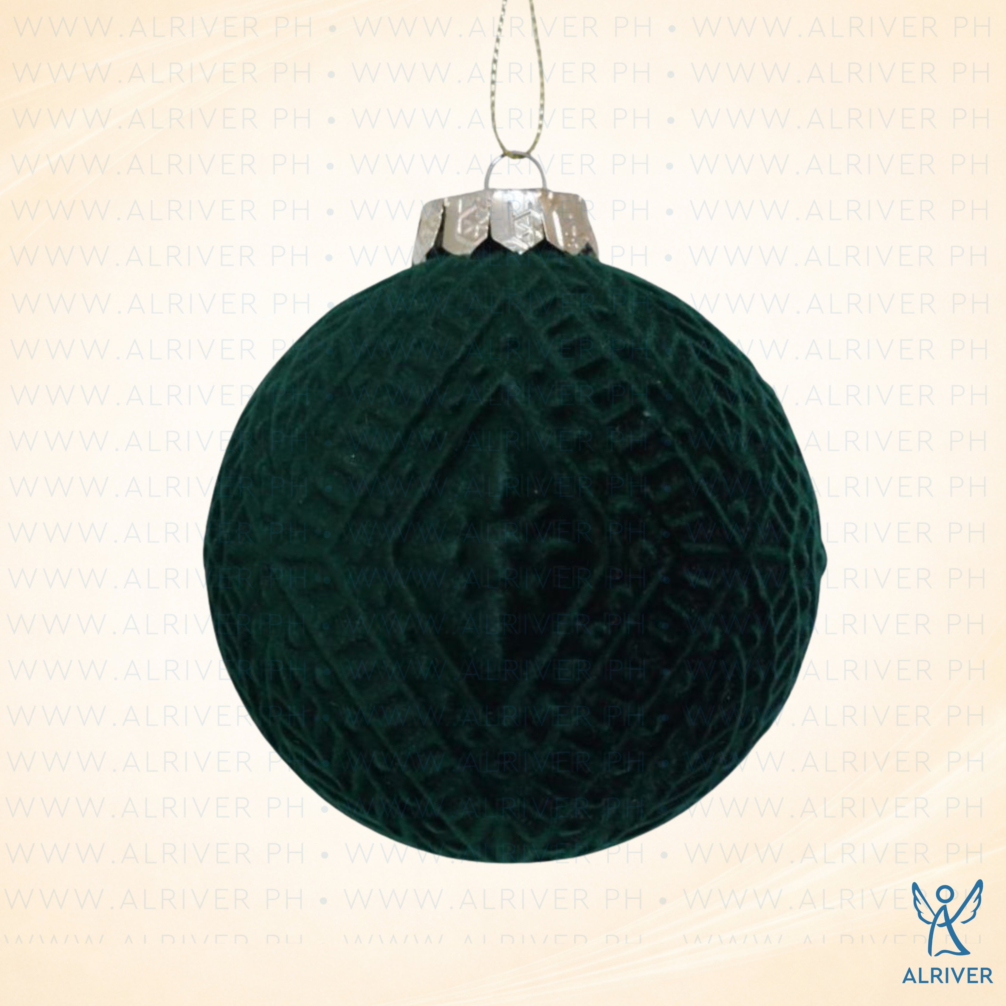 10 cm Holly Christmas Ball Ornament, Green