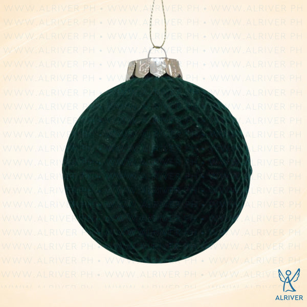 10 cm Holly Christmas Ball Ornament, Green
