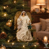 8" Inah Christmas Angel with Resin Green Parol in Gift Box