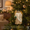 8" Isah Light Gold Christmas Angel with Resin Green Parol in Gift Box