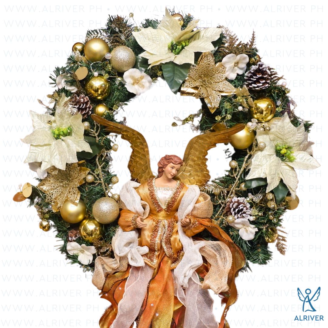 Jessica Floral Wreath with Angels (Medium 21