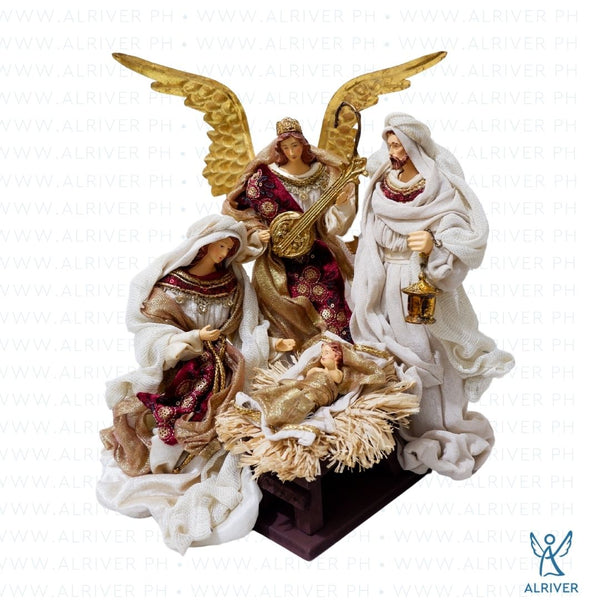 10" Julian Holy Family with Angel on base