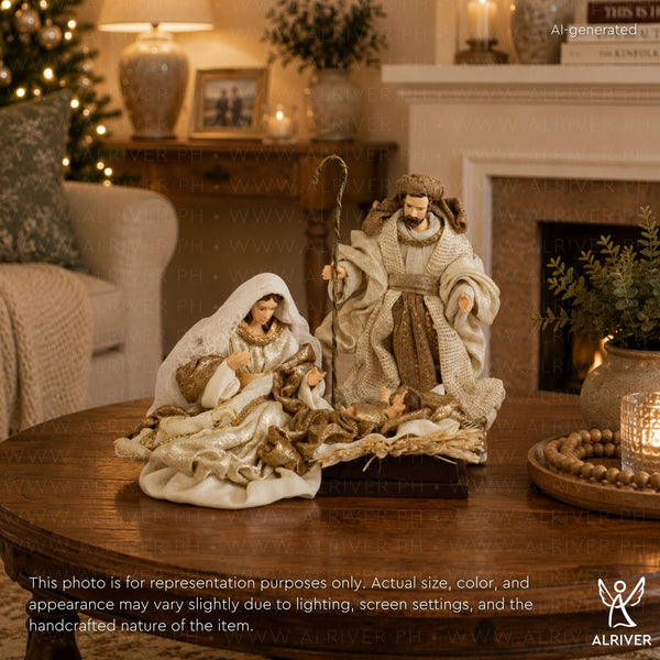 7" Julio Holy Family on Base, Solenn Beige Gold