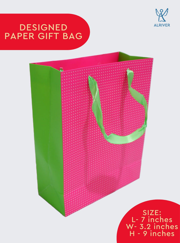 KASSIE PINK & GREEN  |  PAPER GIFT BAG