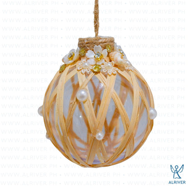 8.5 cm dia Vera Hanging Ball Ornament with Buli and Pearl