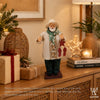 8" Pinoy Kuya Santa with Red Parol, Beige Green in Gift Box