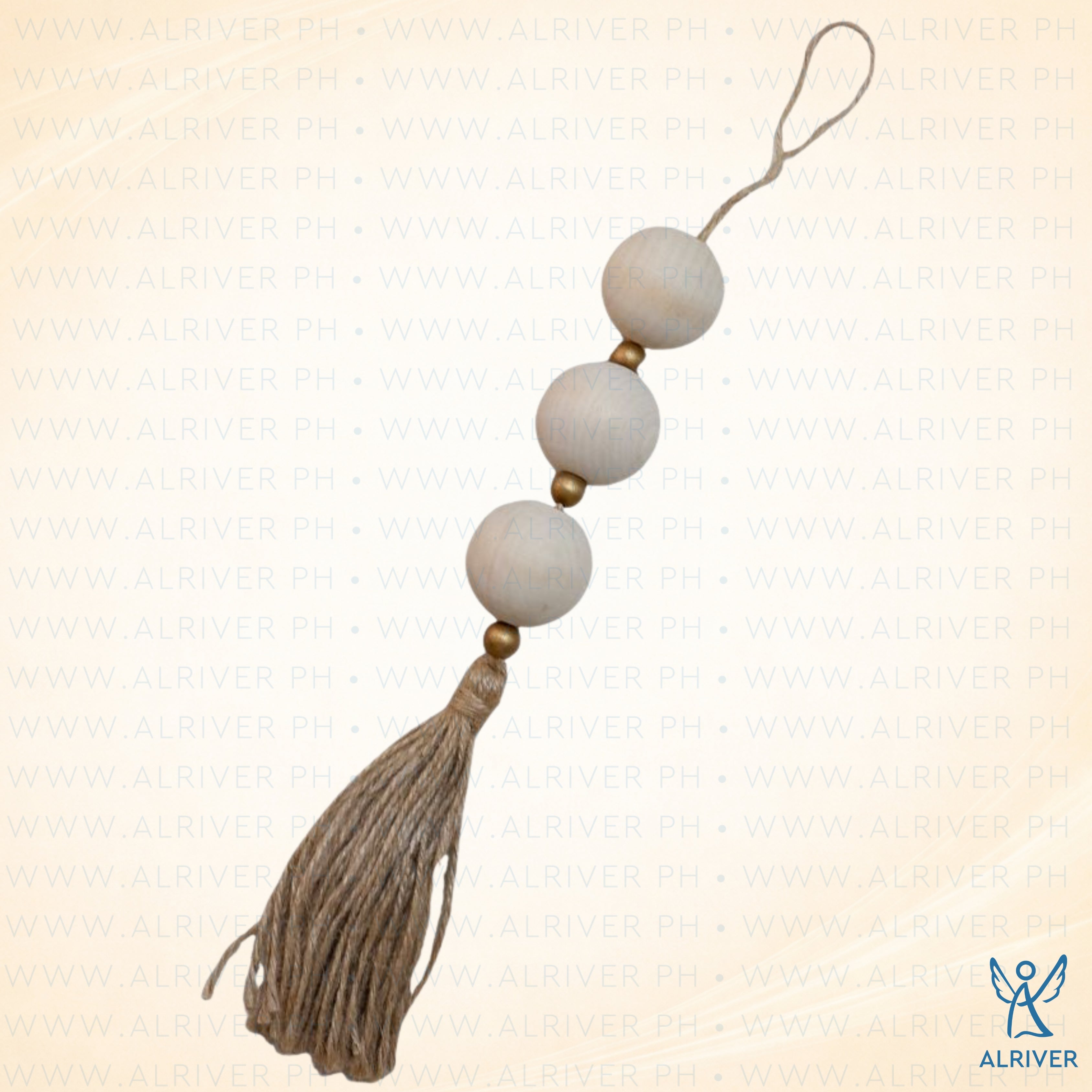 Likha Beige Wooden Ball with Jute String