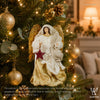 8" Liway Yellow Christmas Angel with Resin Red Parol in Gift Box