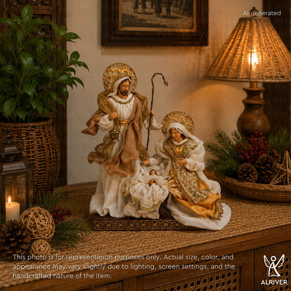 12" Luciana Holy Family on Base, Gold