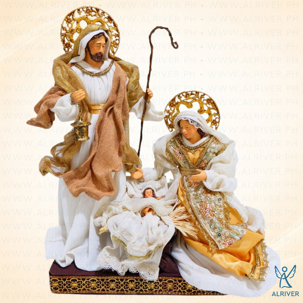 12" Luciana Holy Family on Base, Gold