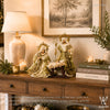10" Luxurious Holy Family on Base, Beige Gold