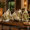 10" Luxurious Nativity Set of 6, Beige Gold