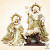 10" Luxurious Holy Family on Base, Beige Gold