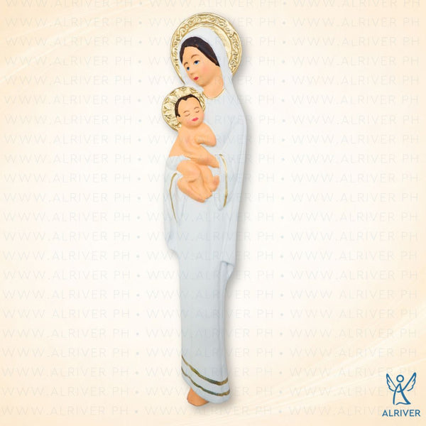 8" Madonna and Child Resin Figure, Beige