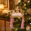Mae Cherub Pink Gold Pillow Ornament