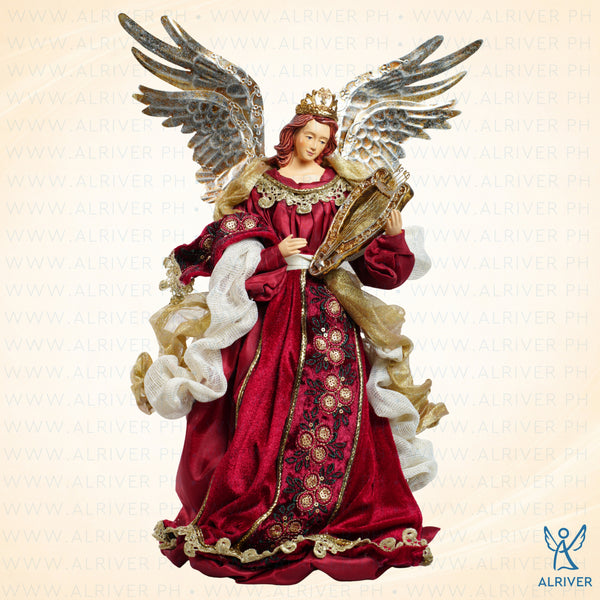 14" Marcella Red Christmas Standing Angel