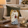 8" Marina Light Blue Christmas Angel with Resin Red Parol in Gift Box