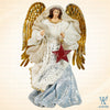 8" Marina Light Blue Christmas Angel with Resin Red Parol in Gift Box