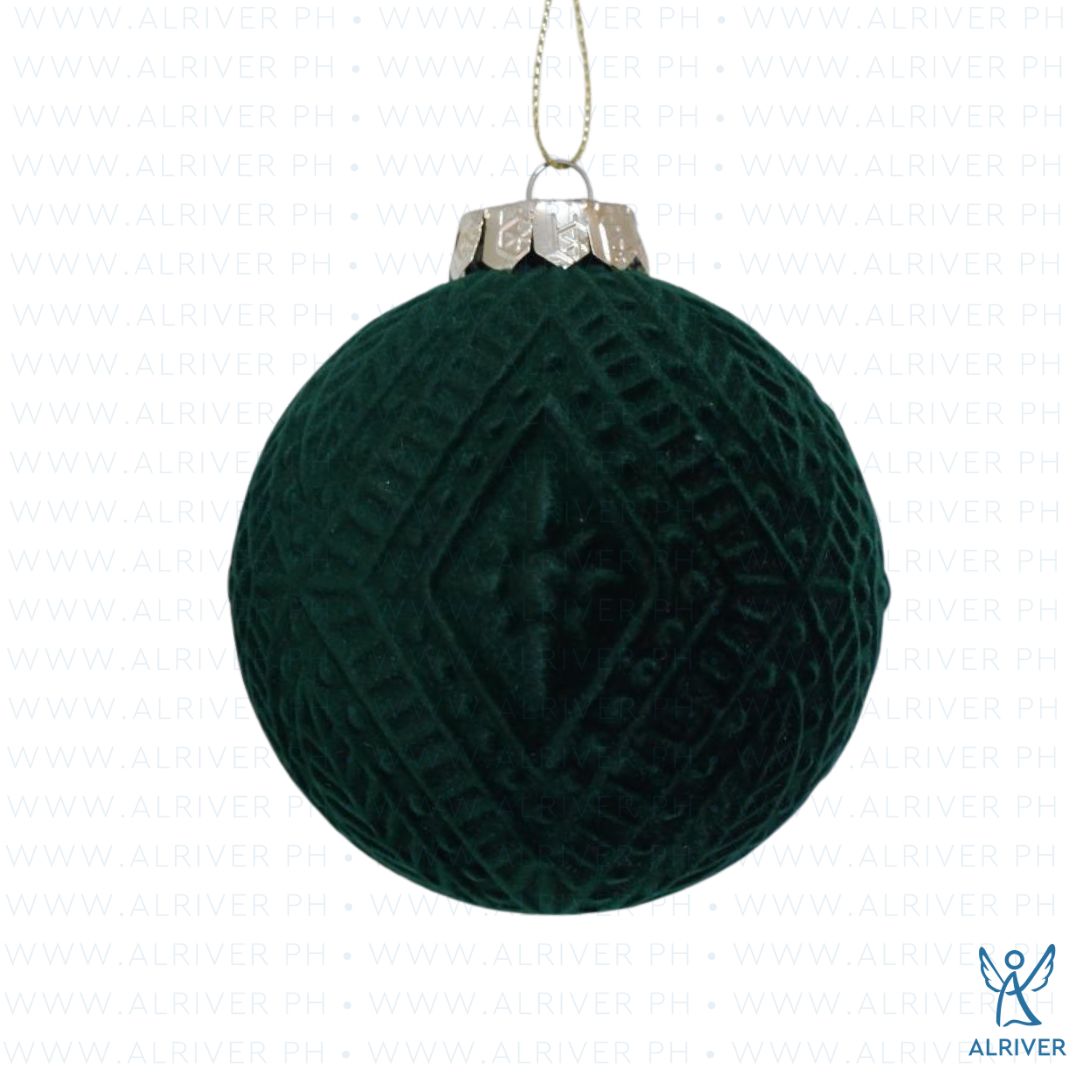 10 cm Holly Christmas Ball Ornament, Green