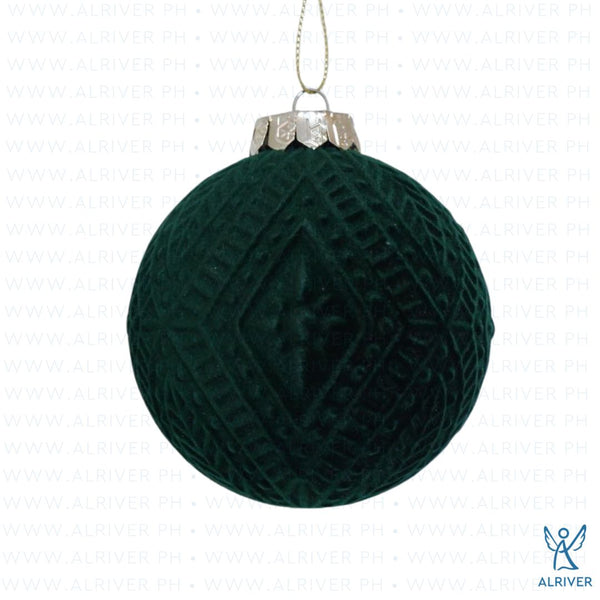 10 cm Holly Christmas Ball Ornament, Green