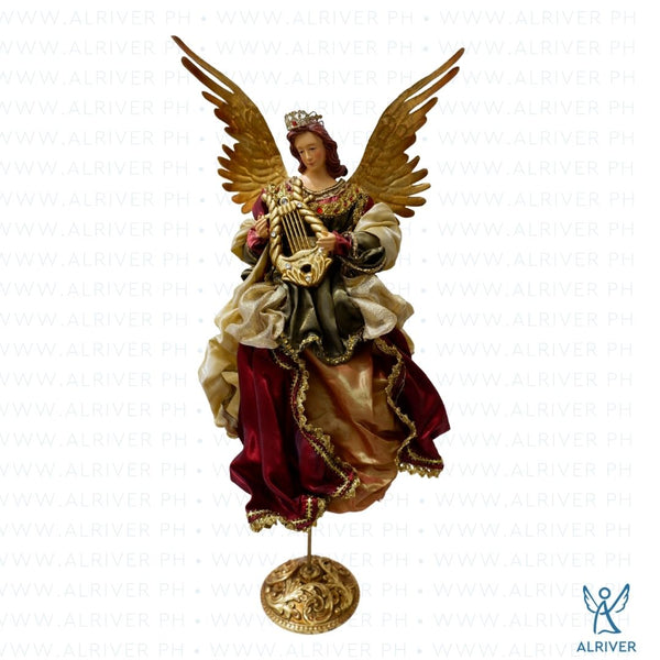 14" Michelle Flying Angel on Resin Base with Lyre