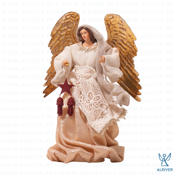 8" Monita Christmas Angel with Red Parol