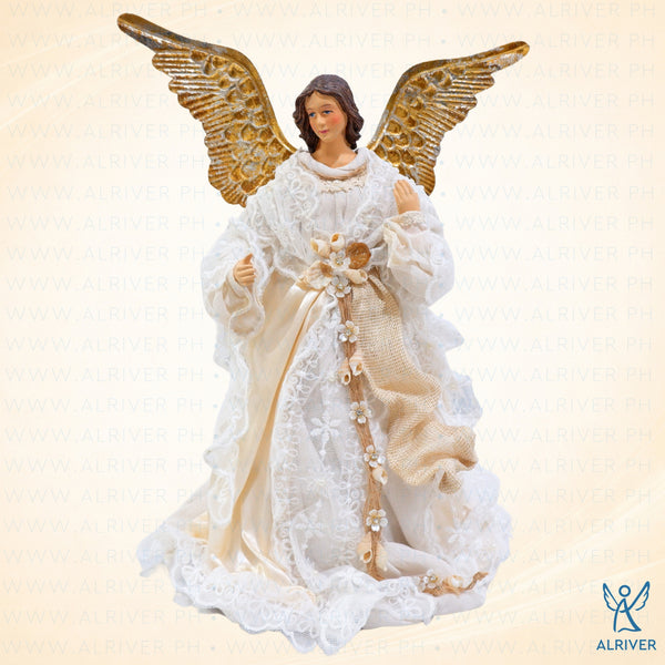 14" Mutya Standing Angel, Beige Natural