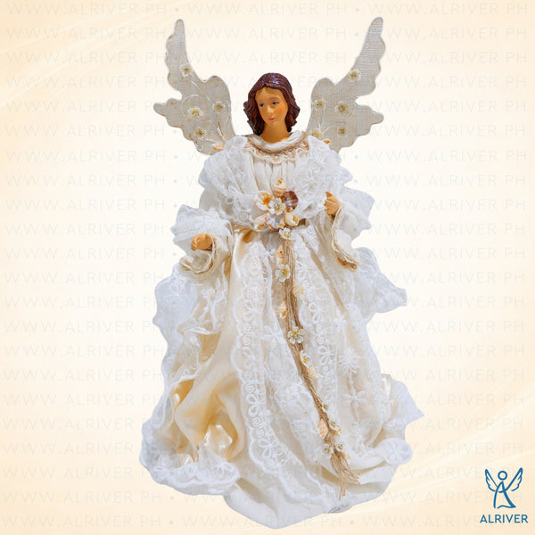 14" Mutya Standing Angel, Beige Natural