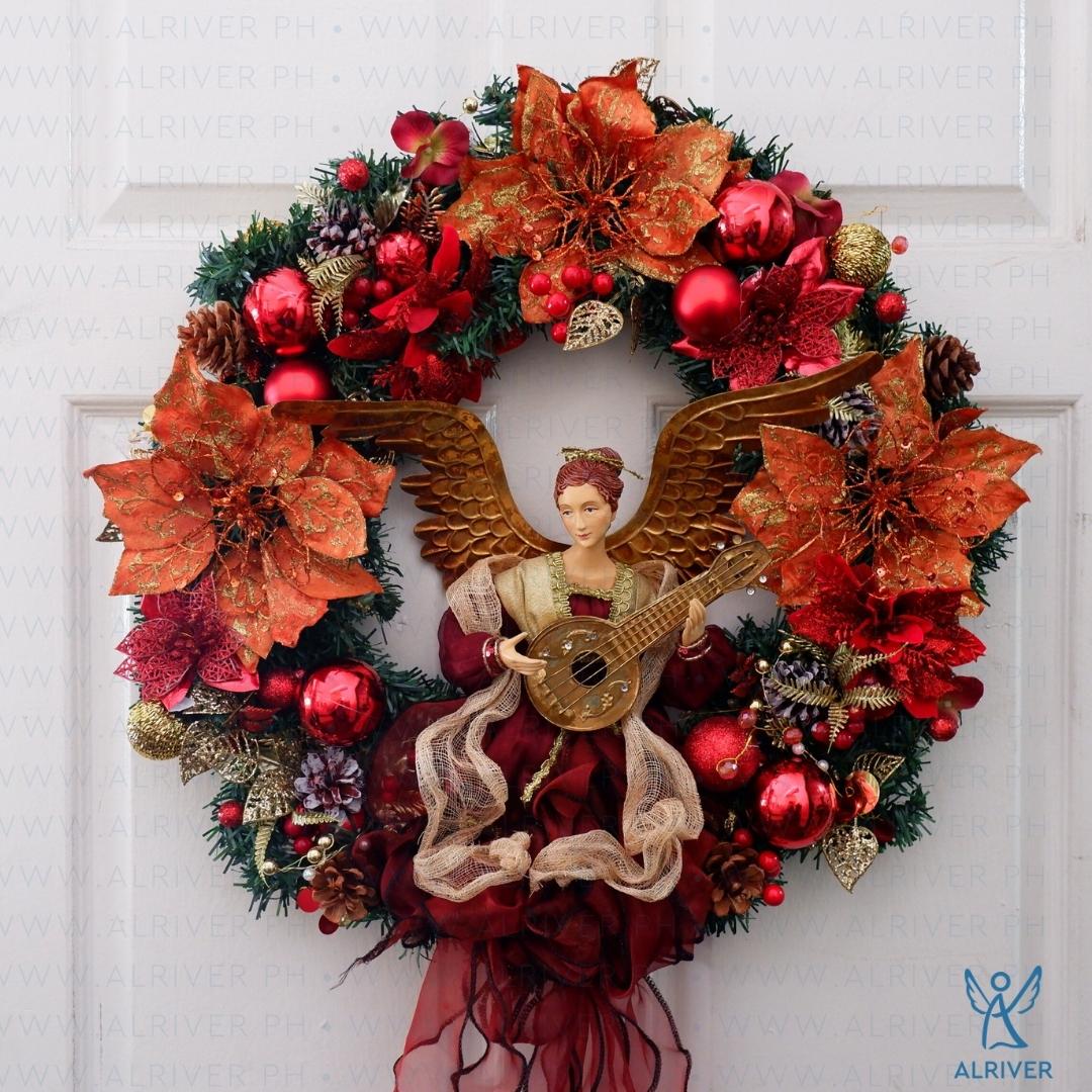 Nadia Floral Wreath with Angel (Large 24