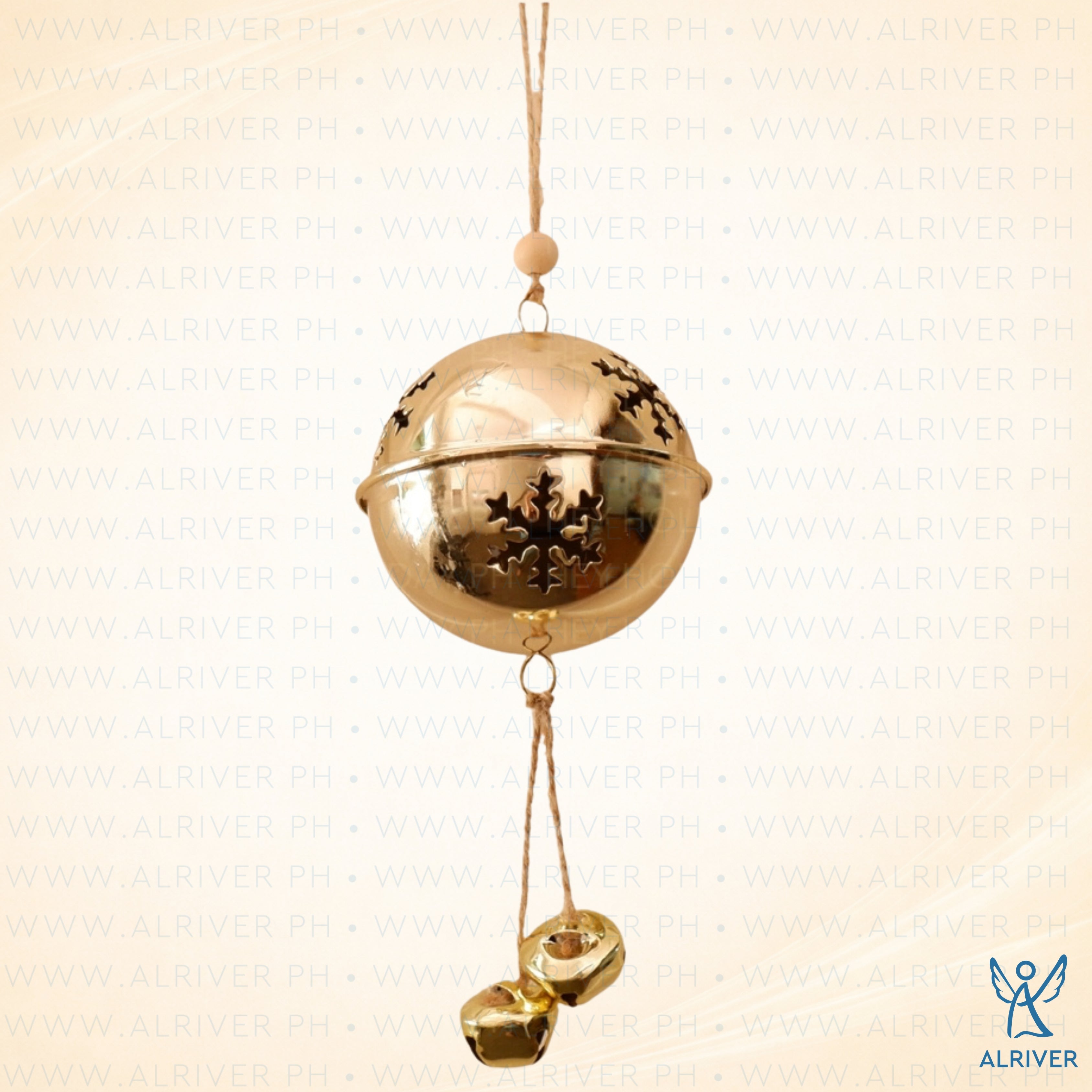 Nicholas Metal Christmas Ball with Bell Dangle Ornament