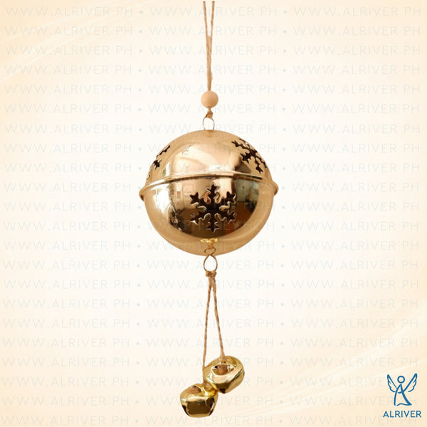 Nicholas Metal Christmas Ball with Bell Dangle Ornament
