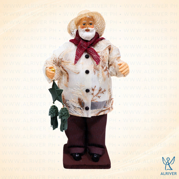8" Pinoy Ninong Santa with Parol in Gift Box