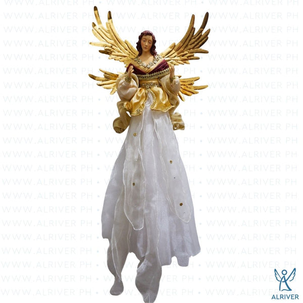31"L Vivienne Hanging Angel, Beige Gold
