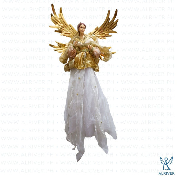 28"L Brielle Hanging Angel,  White Gold