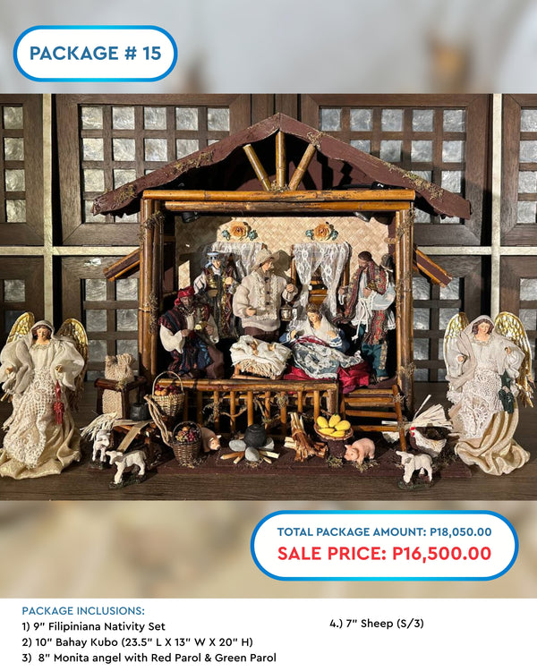 PACKAGE 15:  Small Filipiniana Nativity with Bahay Kubo