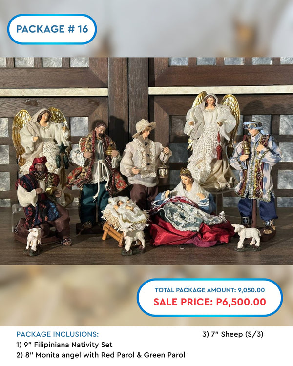 PACKAGE 16: 9" Filipiniana Nativity with Angels